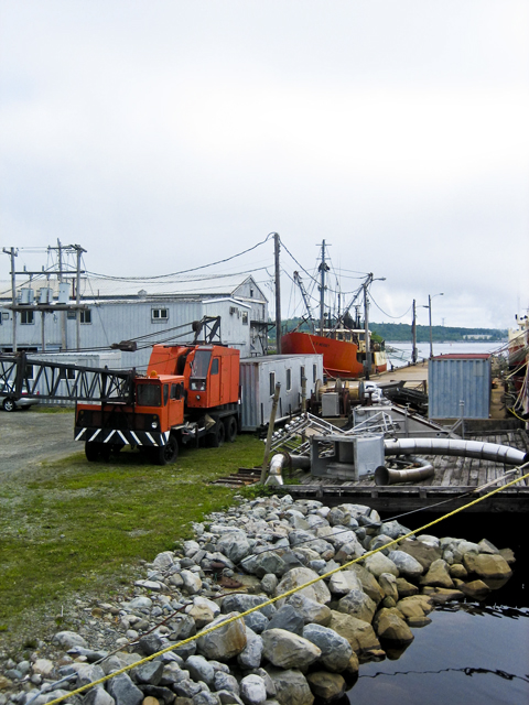 Crane & ships at Liverpool, NS